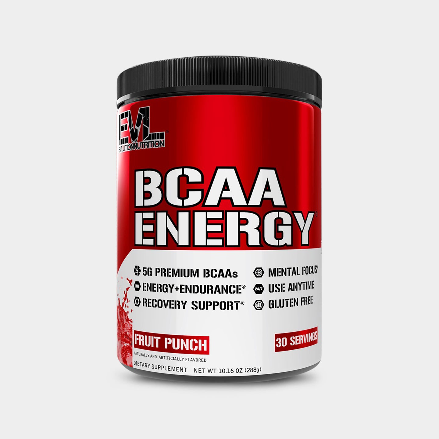 EVLUTION NUTRITION BCAA Energy Amino Acids, Fruit Punch, 30 Servings